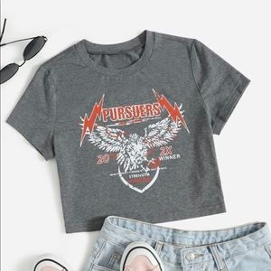 A gray crop top from SHEIN